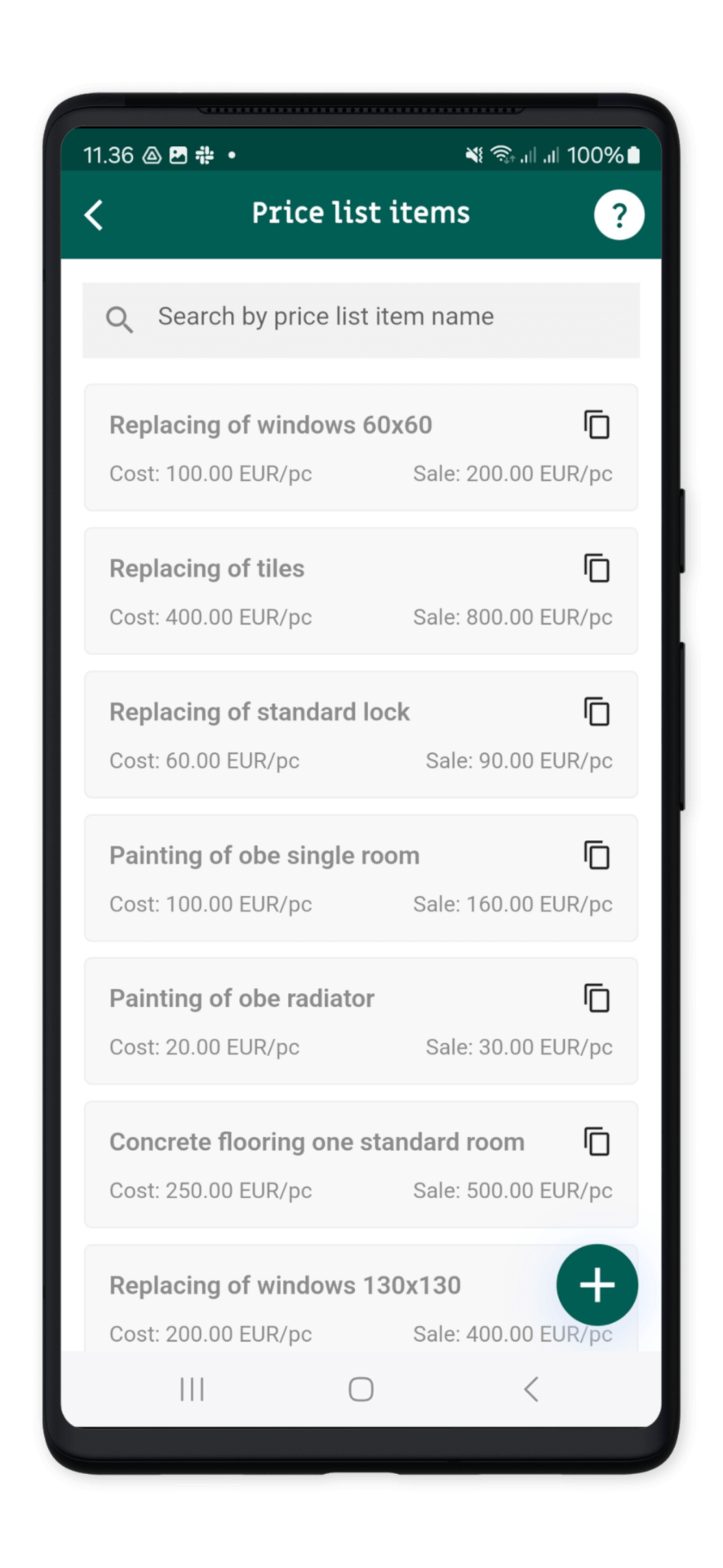 Price lists